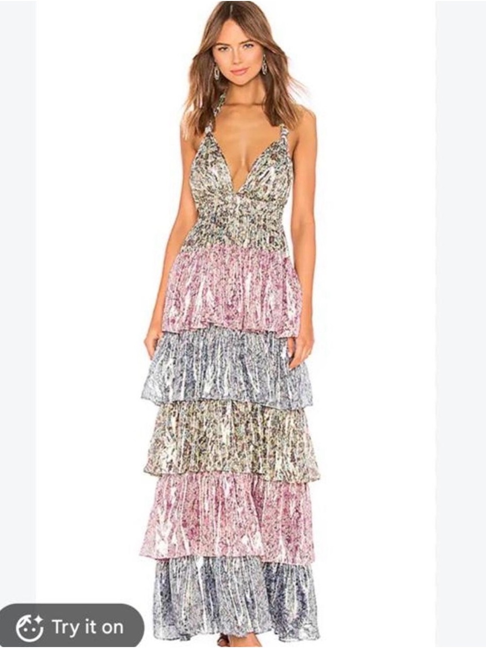 LoveShackFancy Clarissa  multi-color Tiered Maxi Dress
